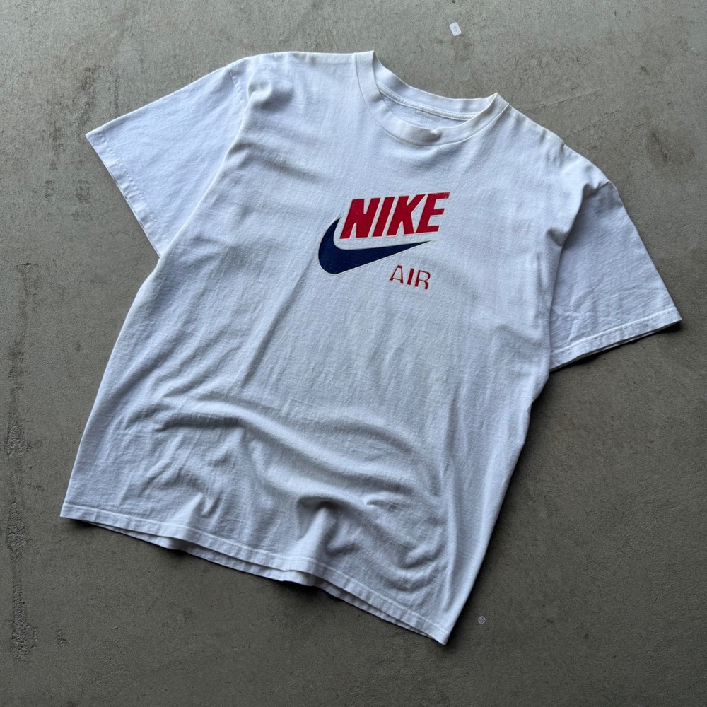 Y2K Mens Nike Air Graphic Logo T-Shirt White Large